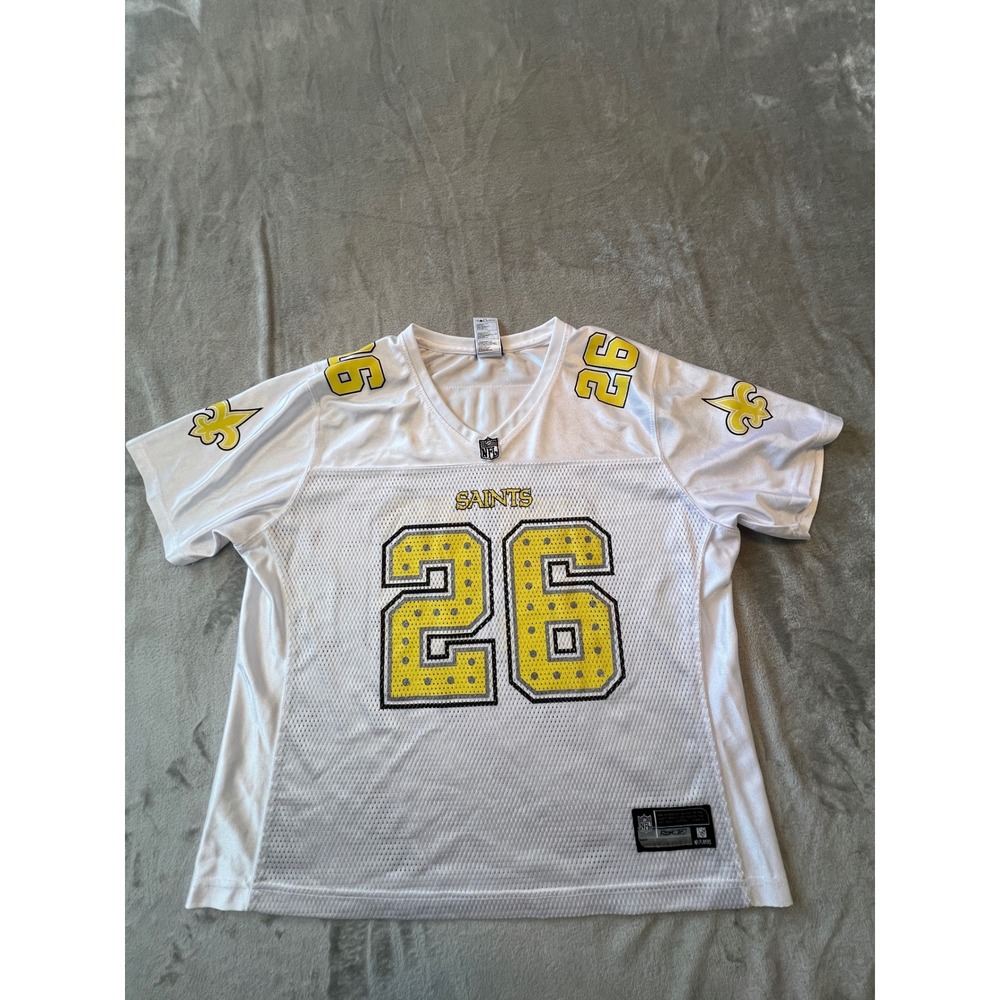 Reebok Football Jersey Women XL White New Orleans Saints McAllister 26